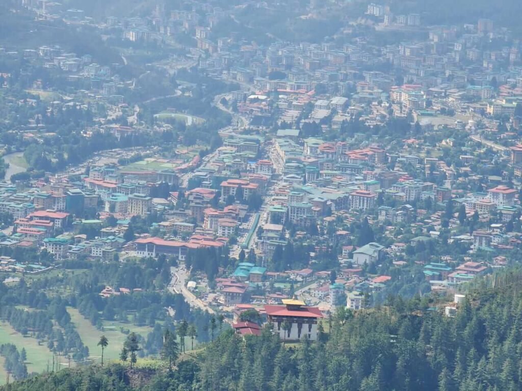 View over Thimphu, the capital of Bhutan